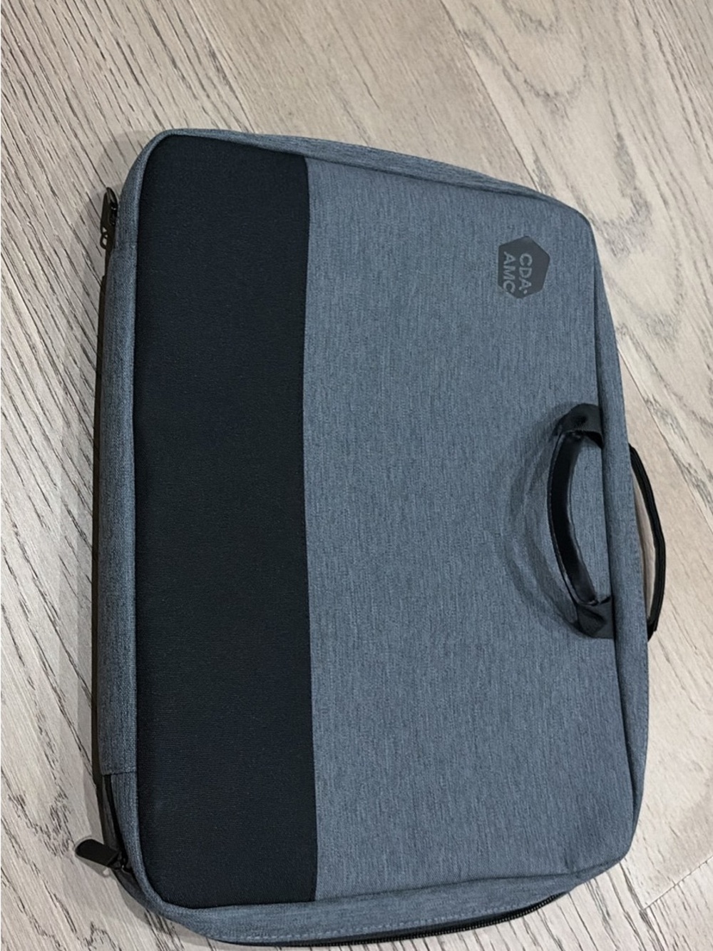 Grey and Black Laptop Briefcase Bag by